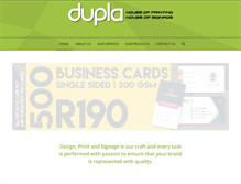 Tablet Screenshot of dupla.co.za